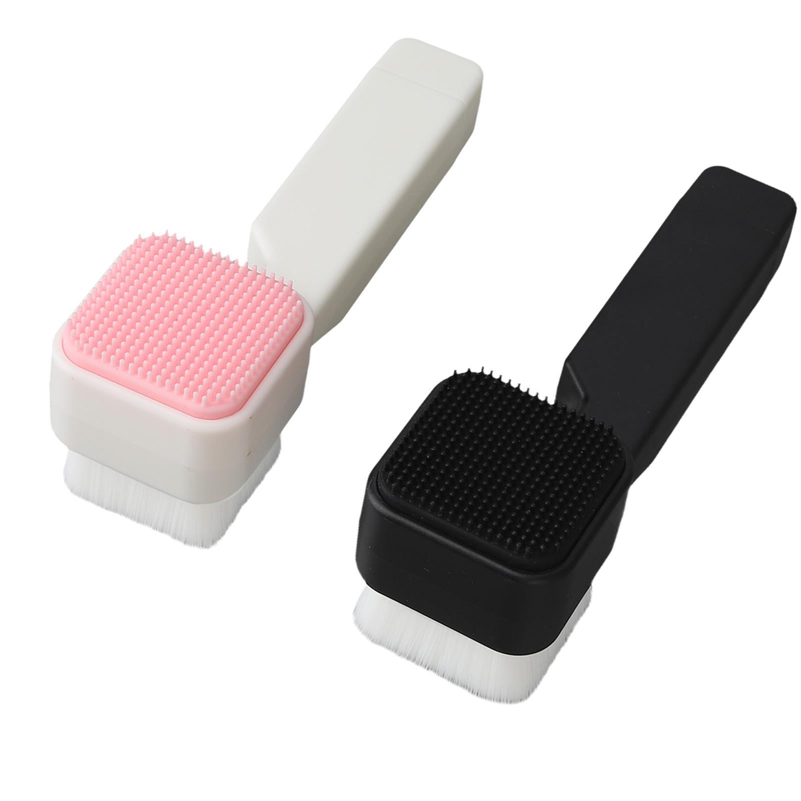 

2Pcs Facial Cleansing Brush Effective Soft Black White Square Face Scrub Brush for Skin Care Exfoliating