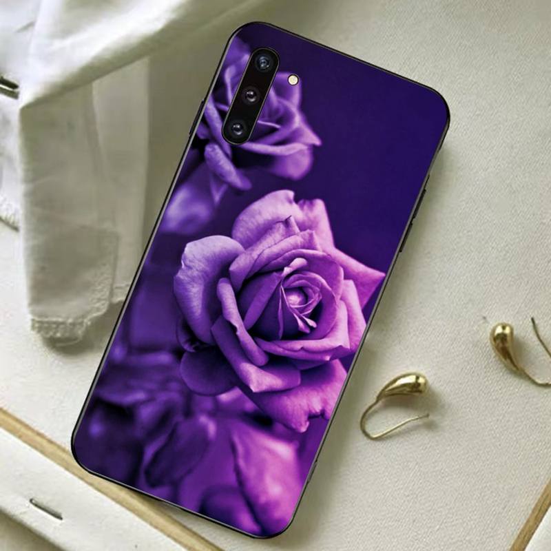 Aesthetics Purple Rose Phone Case for Samsung A51 A30s A52 A71 A12 for Huawei Honor 10i for OPPO Vivo Y11 Cover
