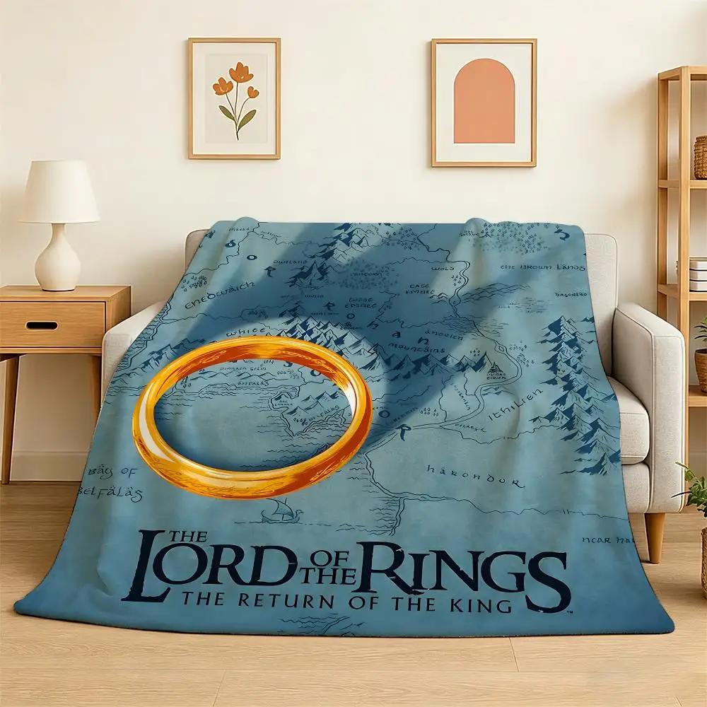 Movie The Lord of the Rings Throw 240g Flannel Blanket Lightweight Soft Skin-friendly Summer Thin Throw Blanket 75X95CM