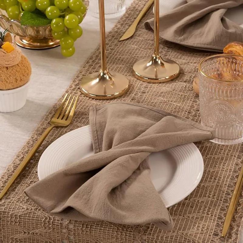 4PCS 30X45CM Cloth Napkins 100% Cotton Fabric Dinner Kitchen Towels Table Design Mat Weddings Baby Shower Christmas Decoration