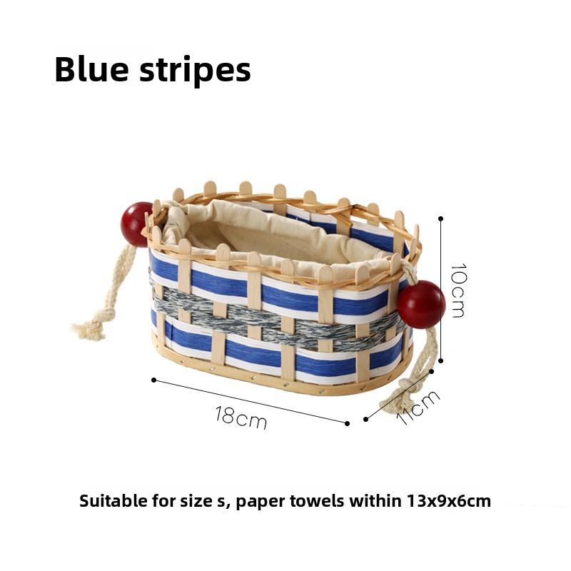 Woven Drawstring Tissue Box, A Creative and Simple Desktop Storage Box for Home Living Room