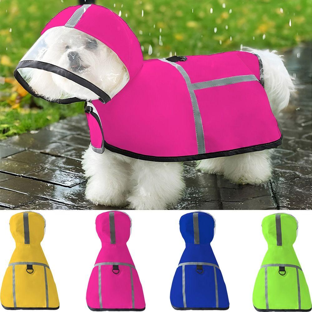 Hooded Dog Rain Poncho Windproof Dog Rain Cloak Comfortable Waterproof Rain Jacket  Small Dogs