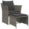 VidaXL Chaise de jardin avec tabouret gris résine tressée, siège de jardin, siège d'extérieur, chaise d'extérieur, chaise de 368618