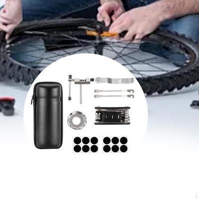 Bike Tire Repair Tool Kit Bicycle Accessories Comfortable, Grip 16 In 1 for Road Mountain Bikes