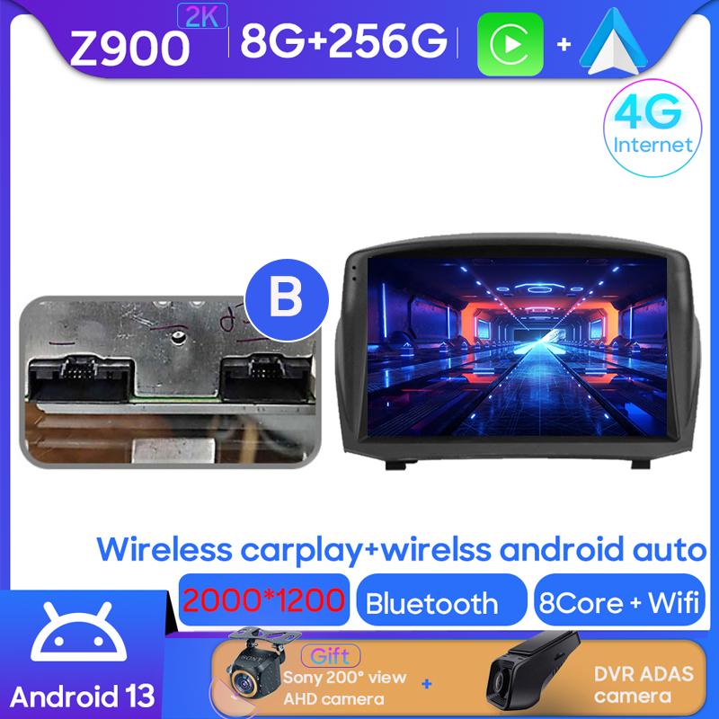 Android Multimedia For Ford Fiesta Mk 6 2008 - 2019 Car Stereo CPU Radio QLED Player Navigation Carplay Auto HDR 5G Dash WIFI BT