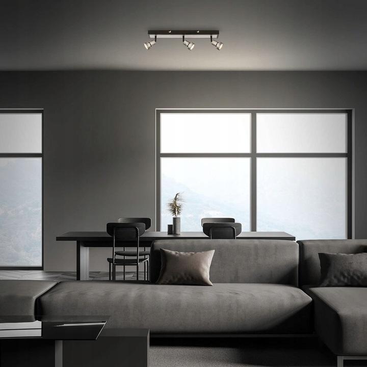 Reflektor sufitowy led lampa spot 3xgu10 obracane klosze - salon pokój