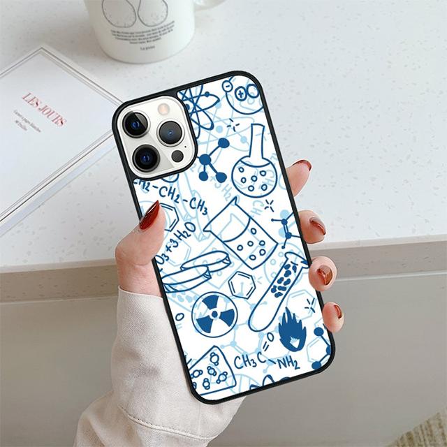 Vintage Seamless Chemistry Laboratory Phone Case For iPhone 17 Air 13 12 Cover For Apple 14 15 16 Pro Max Plus SE