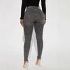 Jeans Skinny Lavés pour Femmes à Haute Élasticité Pantalons en Denim Roulés Déchirés Décontractés Rétro