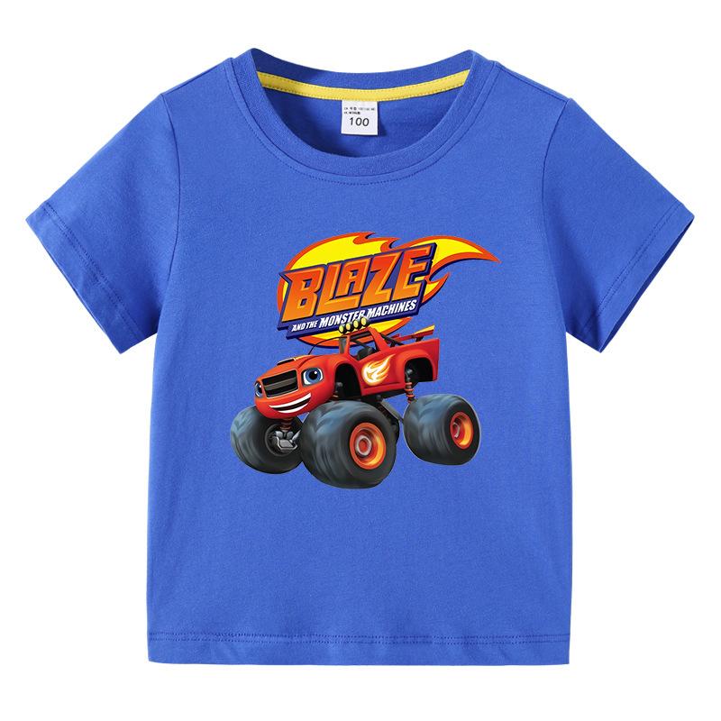 Blaze And The Monster Machines Cartoon Kids Funny T-Shirts Baby Boys Cool Summer T Shirt Children Tops Girls Clothes