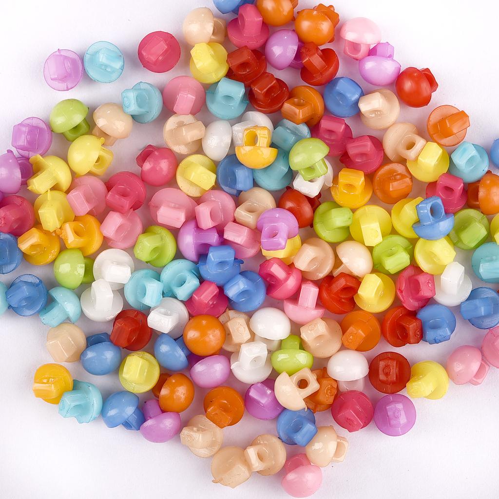 100pcs Mini Buttons Plastic Doll Clothes Round Buckles Buttons for Handmade Cartoon Garment Sewing DIY Craft Needlework