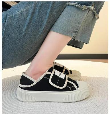 Fashion Canvas Shoes Women's Autumn New Fashion Lightweight Thick Sole Comfortable Flat Shoes Outdoor Walking Casual Shoes