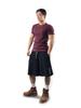 Digeunolusileu Cubic Ribbed Slim Short Sleeve Tee (Burgundy)