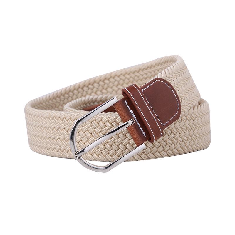 Handwoven Cross-Border Fashion Belt with Pin Buckle – Versatile Twill Men's & Women's Wide Elastic Waist Belt