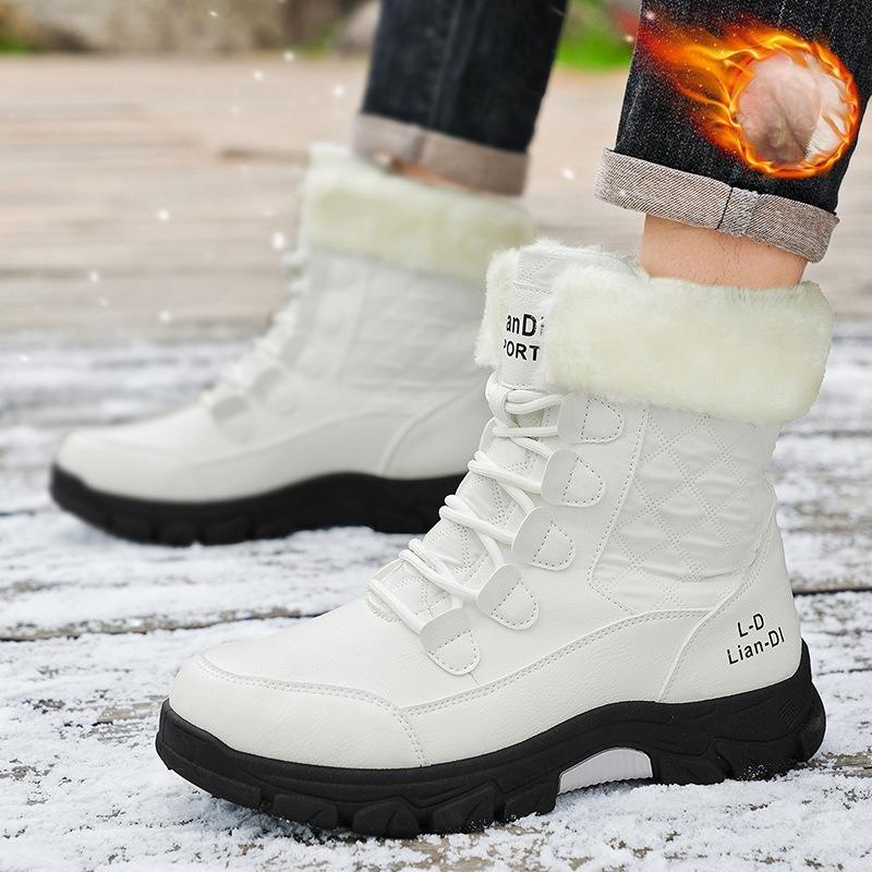 

Зимние утепленные утолщенные сноубутсы Модный тренд Мужская обувь Английский стиль Мужские ботинки Теплые хлопковые ботинки Удобная трендовая минималистичная универсальная обувь 48