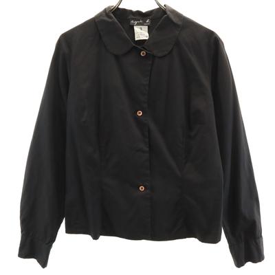 Made In Japan Long Sleeve Cotton Shirt 3 Black Blouse Women Used