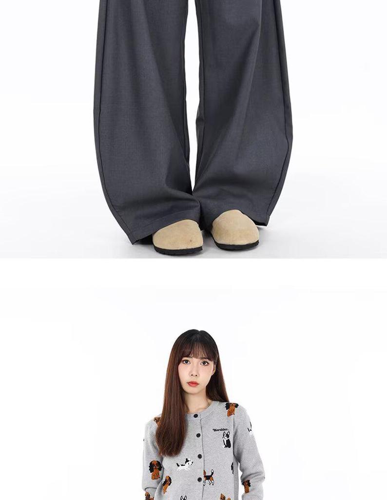 Unisex High-end Loose Straight-leg Scimitar Trousers - Spring Trendy, Floor-length Casual Pants