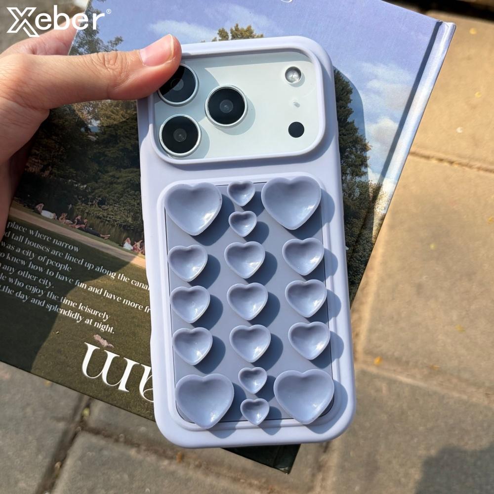 Süßes Herz 3D Saugnapf Süßigkeit Silikon Hülle für Für Iphone 17 Pro 16 Pro Max Starke Haftfunktion Stoßfest Weiche Abdeckung