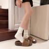 Premium sense explosion thick-bottomed fluffy slippers women's 2025 new versatile small fragrant style letter one-word drag foreign style comfortable