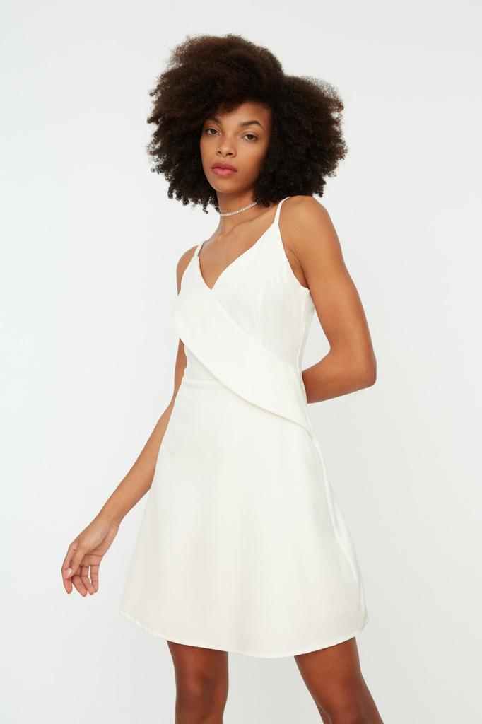 Cheap White ALine Mini Dress with Ruffles TWOSS20EL1123.. Joom