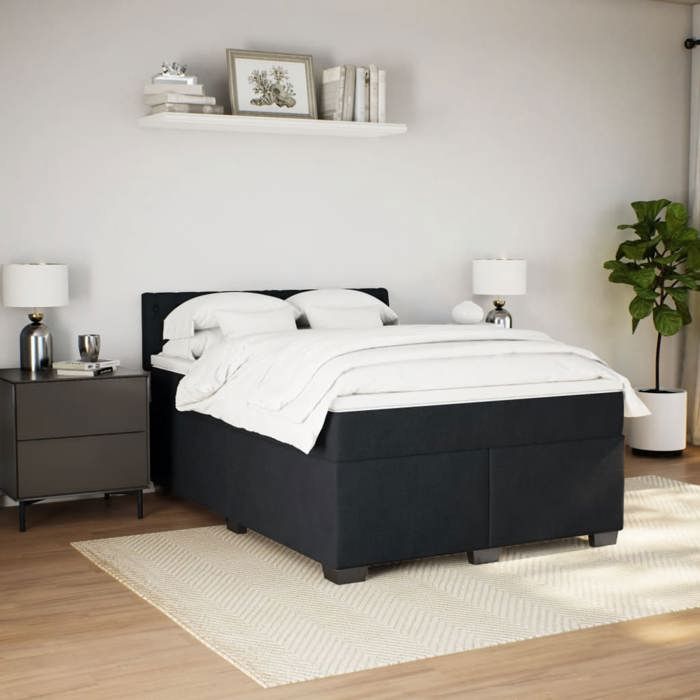 Maison Exclusive - Lattenrost und Matratze Schwarz 160x200 cm Samt