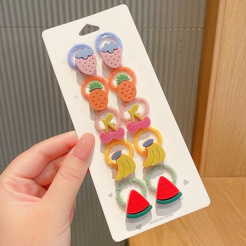 10-30PCS/Set, Cute Cartoon Animals, Hair Bands, Girls, Elastic Rubber Band, Headwear, Hair Accessories