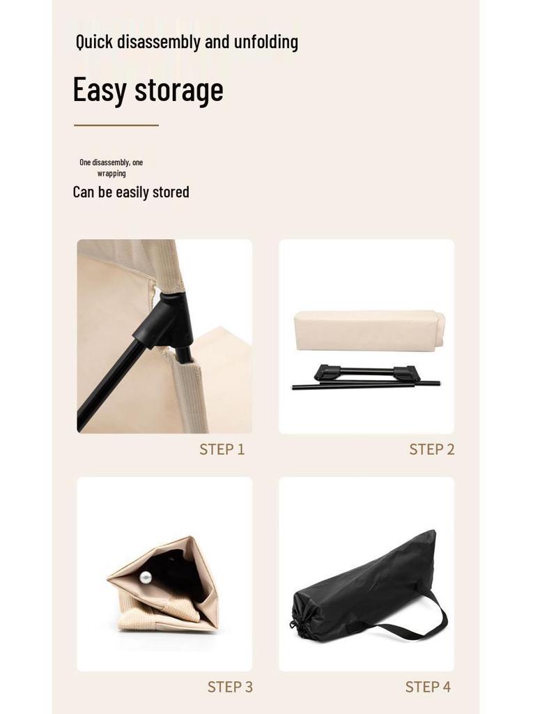 Lightweight Outdoor Folding Chair with Backrest and Cushion - Perfect for Camping, Picnics, or Relaxing.