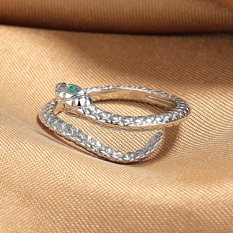 Natal Year, Little Spirit Snake Ring, Women'S High Sense Stacking, Wearing An Open Snake Ring, Personalized Jewelry, Tail Ring, Niche Design