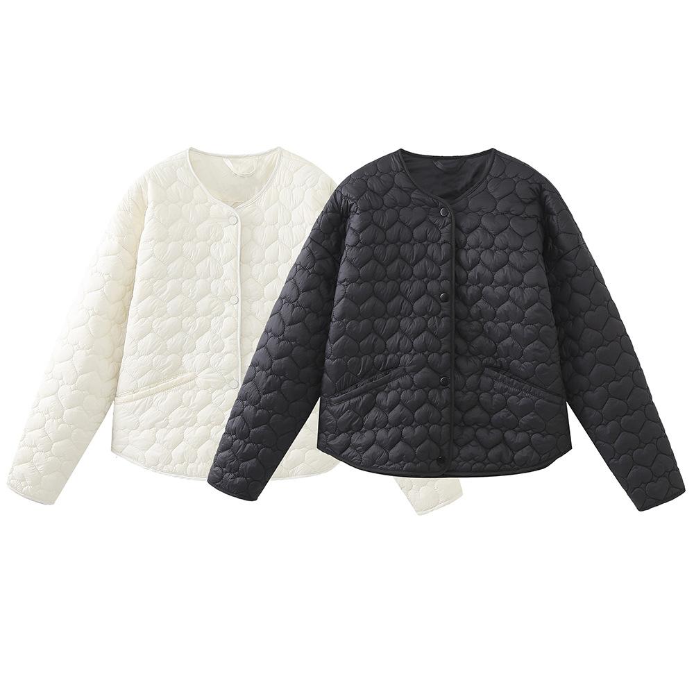 Autumn New Women's Clothing Design Heart-shaped Quilting Cotton Jacket Jacket 3046830