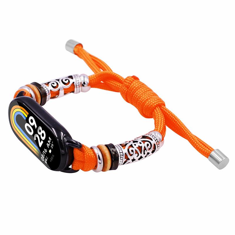 For Xiaomi Smart Band 9 NFC/9/8 NFC/8 Beads Braided Watch Strap Adjustable Wrist Band Bracelet