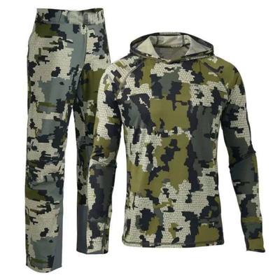 Ensemble de maillots de pêche à capuche camouflage pour homme à séchage rapide Protection UV Respirant Top d'entraînement pour activités de plein air Randonnée Camping