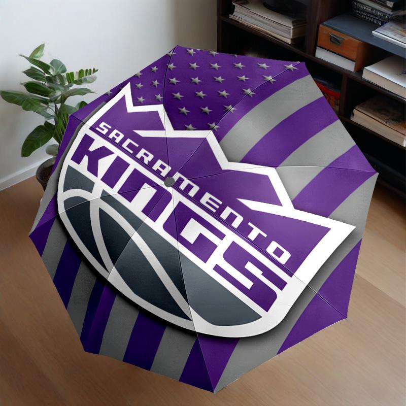 Kings Basketball Team Logo Umbrella 8-Frame for Travel, Camping, Casual Lightweight Portable Umbrella, Essential for Every Family Holidays Gift