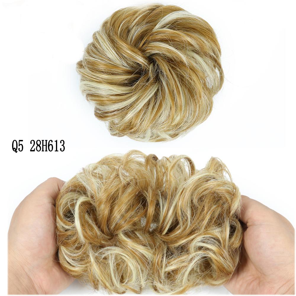 LISI HAIR Synthetic Curly Scrunchie Chignon with Elastic Rubber Band Messy Bun Ponytails Extension for Women
