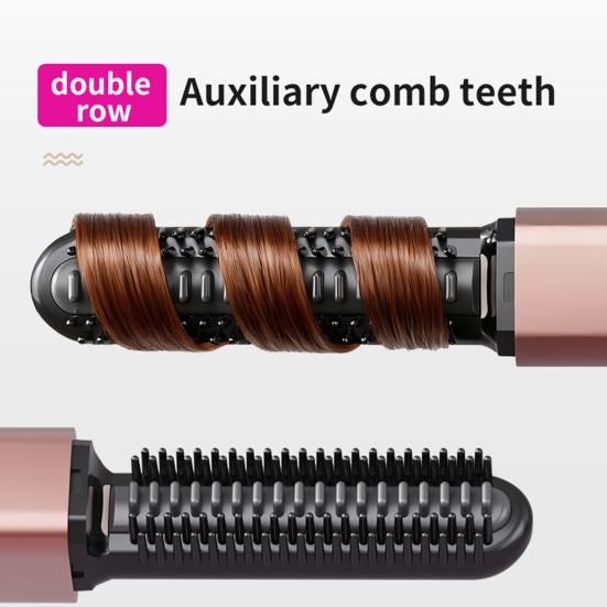 Mini Cordless Hair Straightener Brush Portable Women Bangs Hair Straightening Comb USB Rechargeable Fast Heating Electric Hair Brush