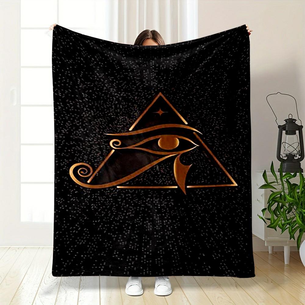 Eye of Horus Design printed Flannel blanket for bedroom, living room, sofa, and nap