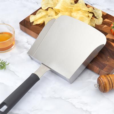 1pcs Stainless Steel Food Transfer Scoop Large French Fries Snack Mobile ScoopOutdoor BBQ ToolFood Spatula