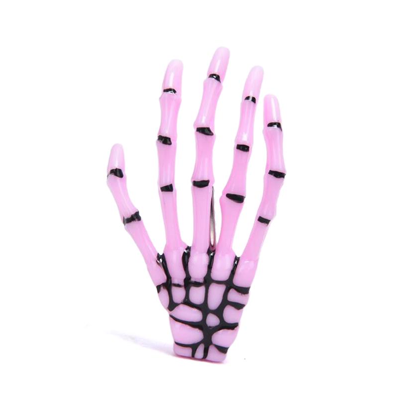 1Pc Punk Gothic Halloween Zombie Skull Skeleton Hand Bone Claw Hairpin Hair Clips
