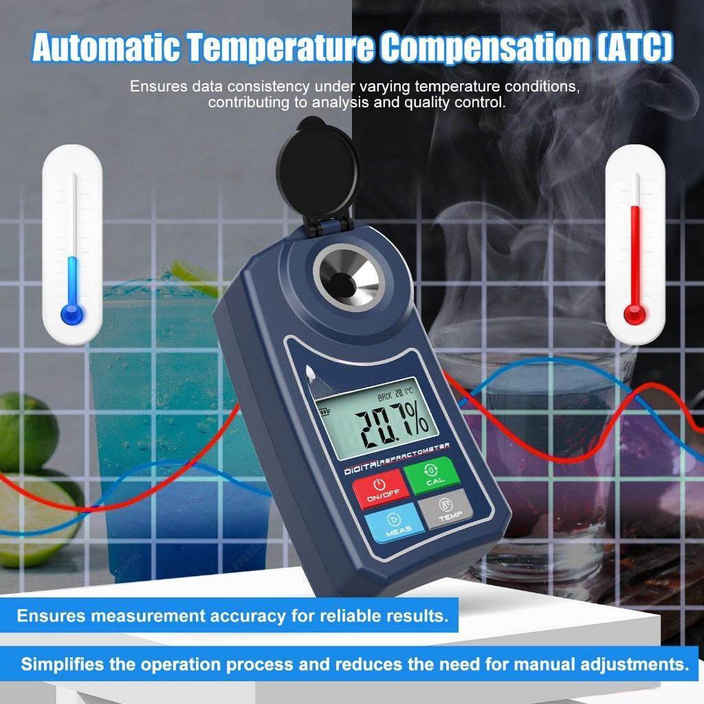 Brix Meter Portable Fruit Juice Drinks Sprite Beverage Sugar Tester Meter Suger Content Measuring Instrument Digital Refractometer