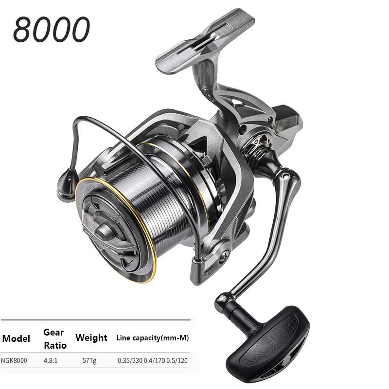 Big Spinning Fishing Reel 8000-14000 9000 10000 12000 Max Drag 20KG Sea Reel  Free Line Saltwater Freshwater Fish Pesca
