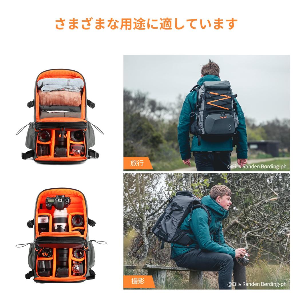 Concept Kameratasche, Kamerarucksack, EVA-Material, wasserdicht und stoßfest, 32 l, großes Fassungsvermögen, stilvoller Rucksack mit Regenschutz, Aufbewahrung für Zoll-PC