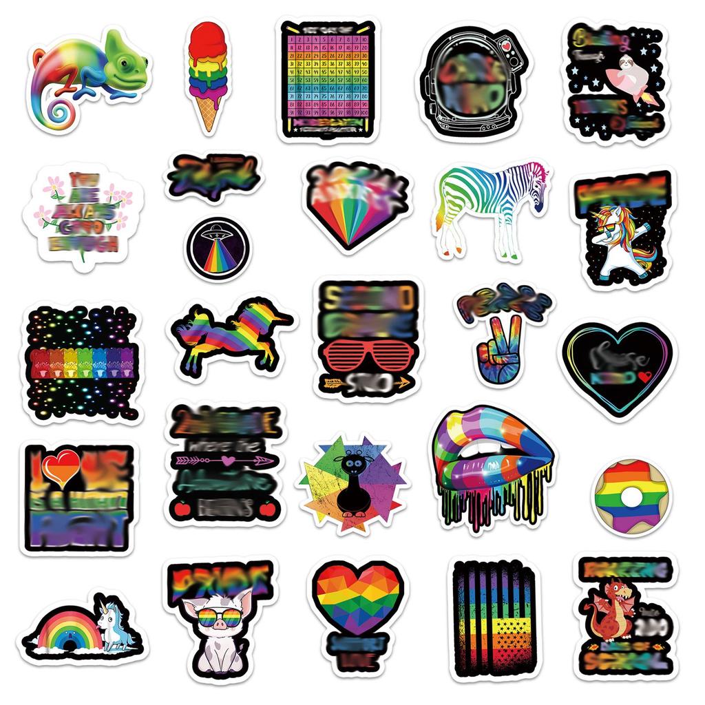 52-Piece Colorful Graffiti Stickers for Guitar, Fridge, Water Cup, and Headphones