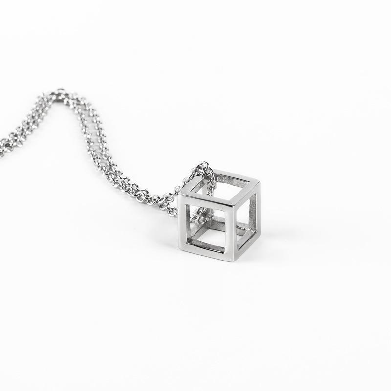 

Ретро квадратный магический куб полый кулон ожерелье для мужчин и женщин - модные, уникальные 3D парные украшения