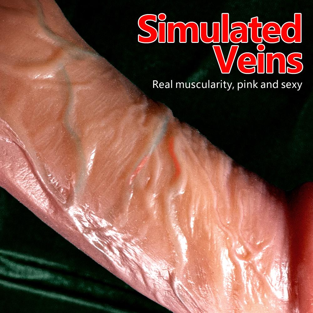 Meat-King Super Soft Dildo with Egg Female Sex Toys Liquid Silicone Simulation Phallus Suction Cup Female Masturbation Devices