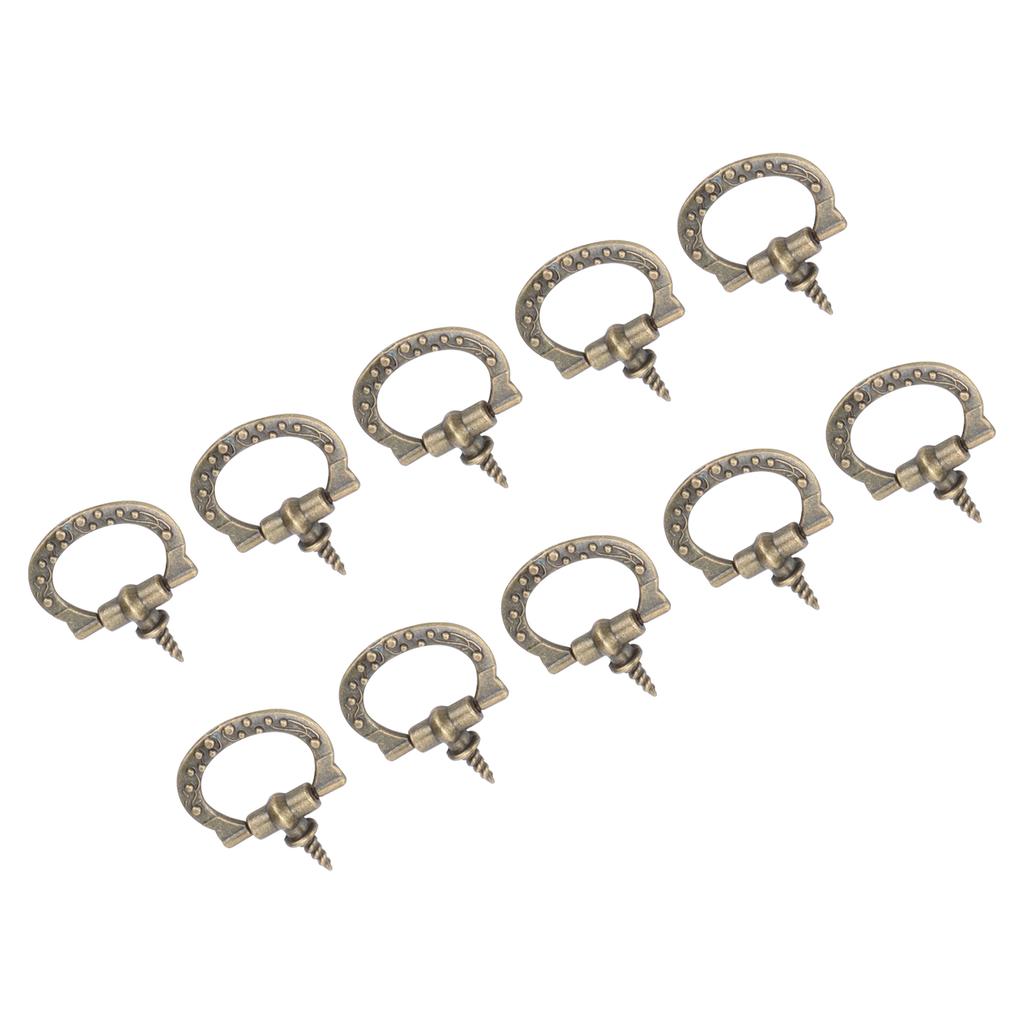 10Pcs Screw Thread Pull Handles Retro Single Hole Jewelry Case Gift Box Knob Bronze