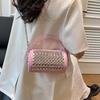 This year's popular bag ladies 2025 new Korean version fashion rivet personality trend hand-held crossbody cylinder bag PU