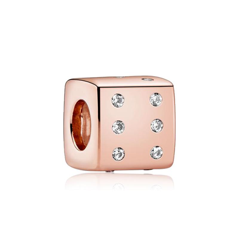 

Яркая бусина-костяшка из розового золота