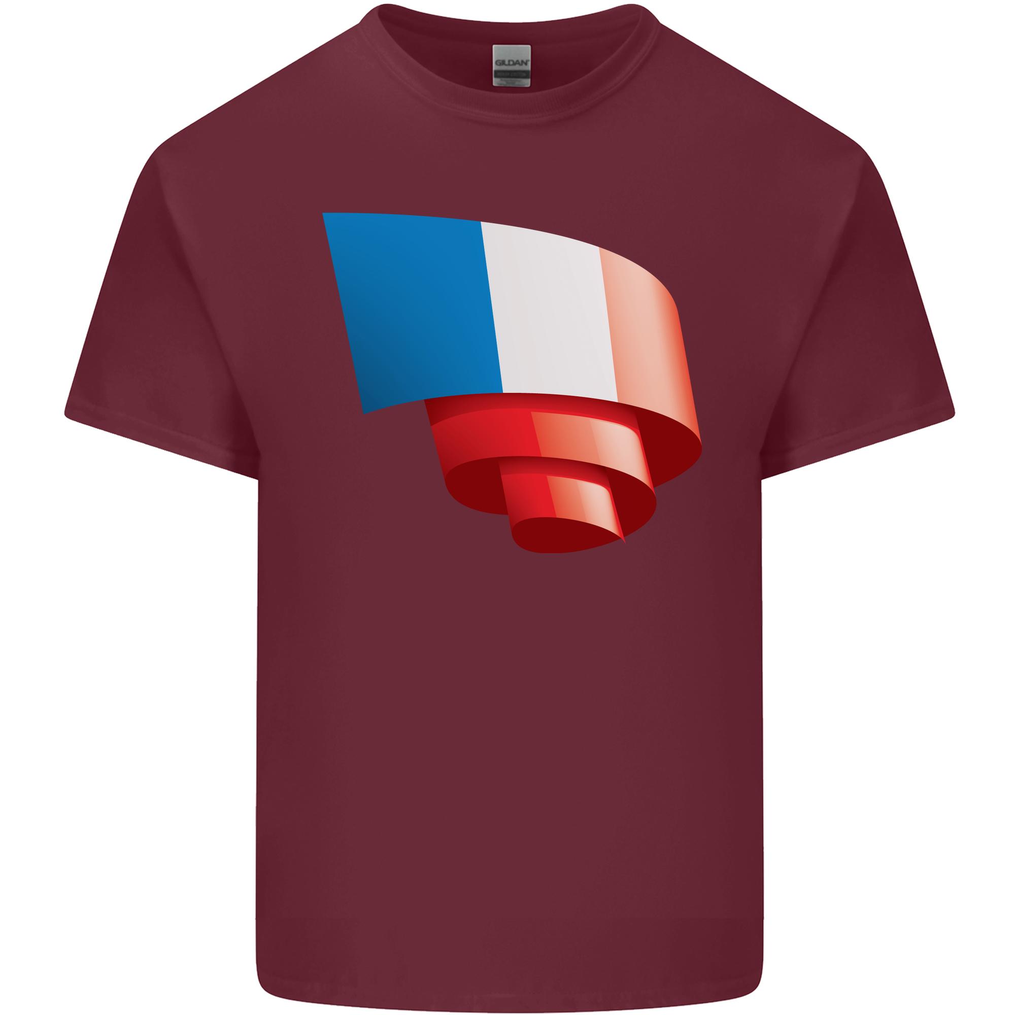 Curled France Flag French Day Football Unisexs Light Cotton TShirt S