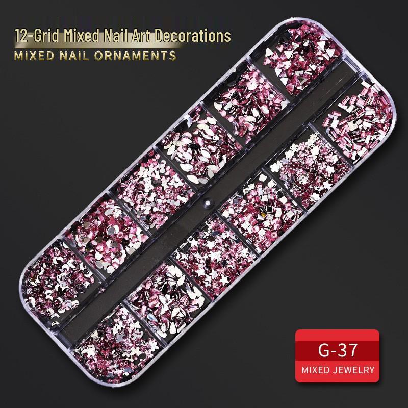 60 Nail Art Accessories: Rhinestones, Pearls, Rivets & Alloy Designs
