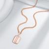 Shiny Natural Zircon Square Pendant Necklace For Women Luxury  Rose Gold  Color Mix Design Daily Fine Jewelry