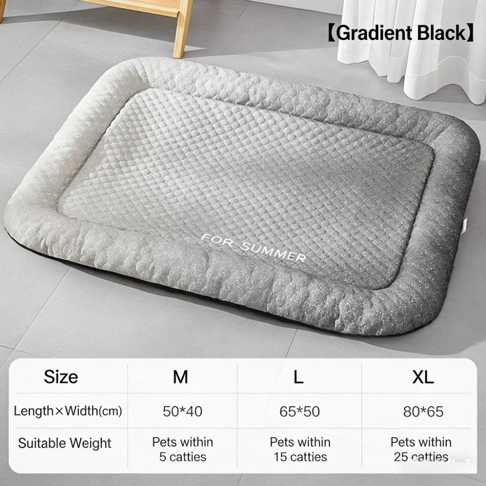 

Summer Cooling Cat Mat, 3 Sizes & 3 Styles Ice Silk Cooling Bed, Non-Slip Sleeping Pad for All Cats M чёрный