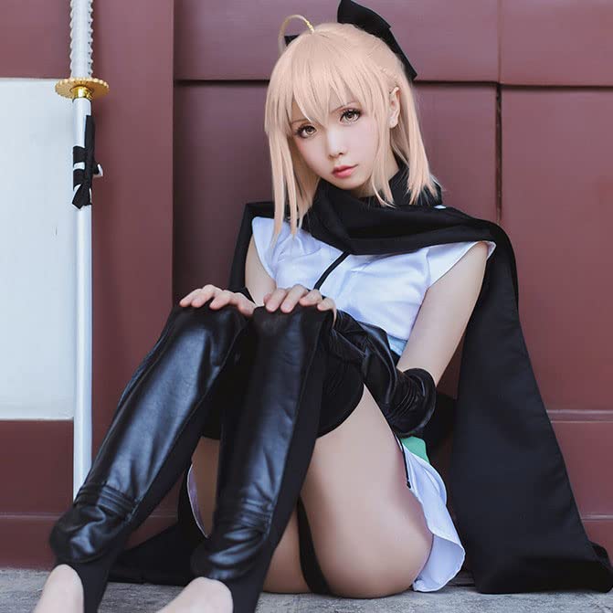 [молочное время] Fate/Grand Order Окита Соджи FGO Косплей Костюм Сакуры Сейбер с париком, Окита 3-е Вознесение Fate Grand Order (L)